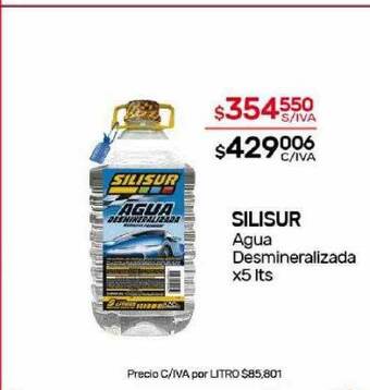 Nini Mayorista Silisur agua desmineralizada oferta