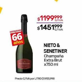 Nini Mayorista Nieto & senetiner champaña extra brut oferta