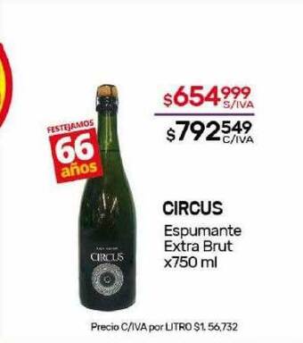 Nini Mayorista Circus espumante extra brut oferta