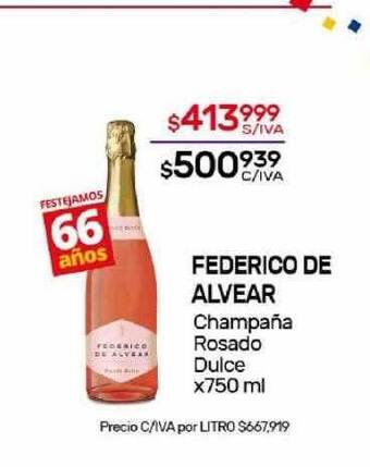 Nini Mayorista Federico de alvear champaña rosado dulce oferta