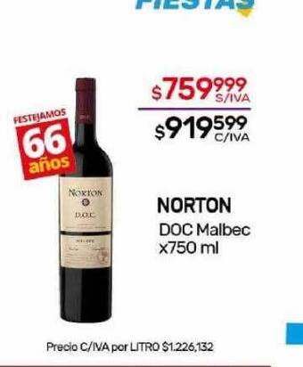 Nini Mayorista Norton doc malbec oferta