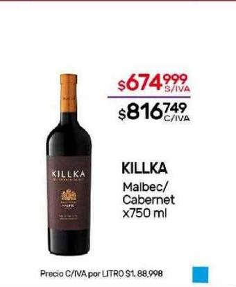 Nini Mayorista Killka malbec cabernet oferta