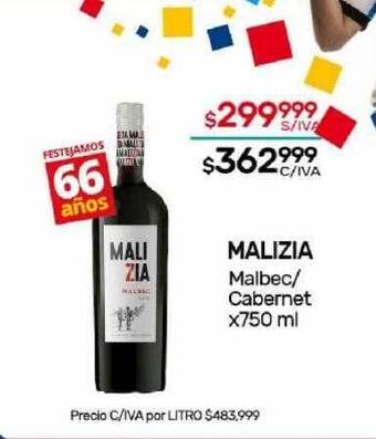Nini Mayorista Malizia malbec cabernet oferta