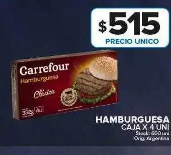Carrefour Maxi Hamburguesa caja x 4 oferta