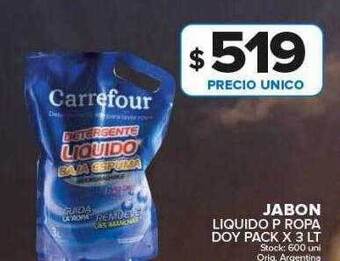 Carrefour Maxi Jabon liquido p ropa doy pack oferta