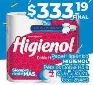 Diarco Papel higiénico higienol pétalos doble hoja oferta