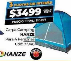 Diarco Carpa camping hanze para 4 personas oferta