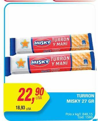 Maxiconsumo Turron misky oferta