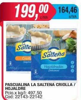 Maxiconsumo Pascualina la saltena criolla hojaldre oferta