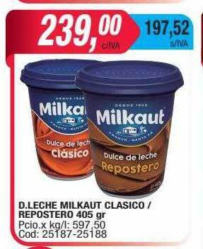 Maxiconsumo D. leche milkaut clasico repostero oferta