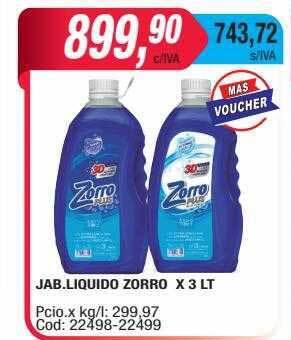 Maxiconsumo Jab. liquido zorro oferta