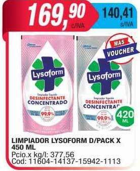 Maxiconsumo Limpiador lysoform d pack oferta