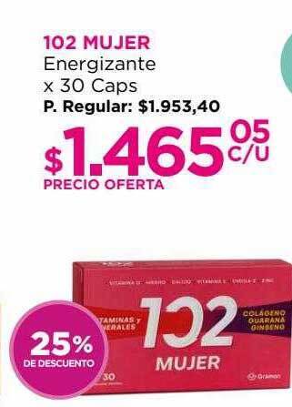 Punto de Salud 102 mujer energizante 25% de descuento oferta