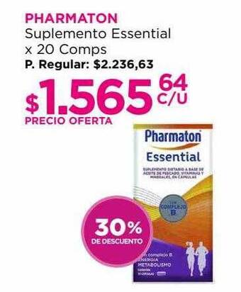 Punto de Salud Pharmaton suplemento essential 30% de descuento oferta