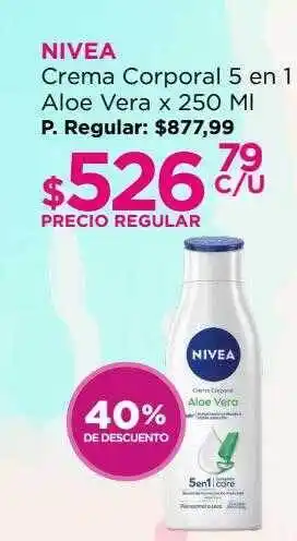 Nivea crema corporal 5 en 1 aloe vera 40% de descuento