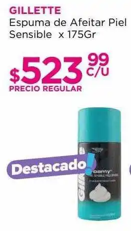 Punto de Salud Gillette espuma de afeitar piel sensible sensible oferta