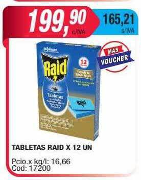 Maxiconsumo Tabletas raid oferta