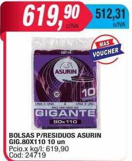 Maxiconsumo Bolsas p residuos asurin gig oferta