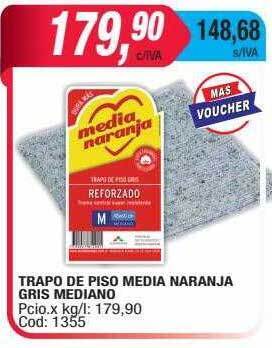 Maxiconsumo Trapo de piso media naranja gris mediano oferta