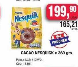 Maxiconsumo Cacao nesquick oferta