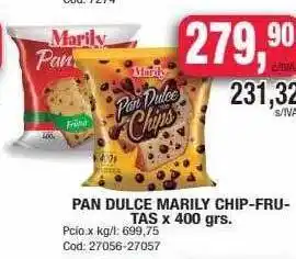 Maxiconsumo Pan dulce marily chip-frutas oferta
