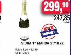 Maxiconsumo Sidra 1* marca oferta