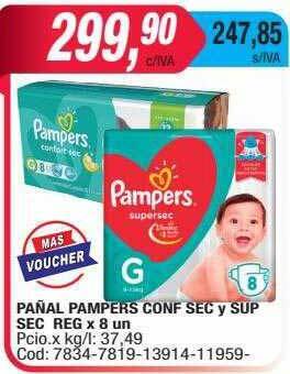 Maxiconsumo Pañal pampers conf sec y sup sec reg oferta