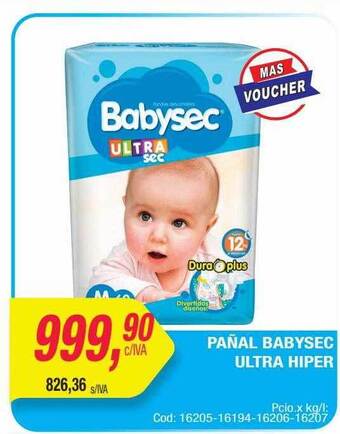 Maxiconsumo Pañal babysec ultra hiper oferta