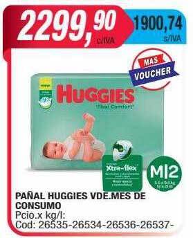 Maxiconsumo Pañal huggies vde. mes de consumo oferta