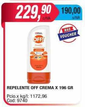 Maxiconsumo Repelente off crema oferta