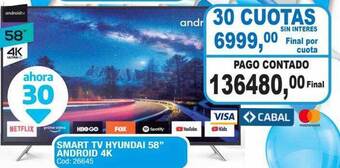 Maxiconsumo Smart tv hyundai 58 oferta