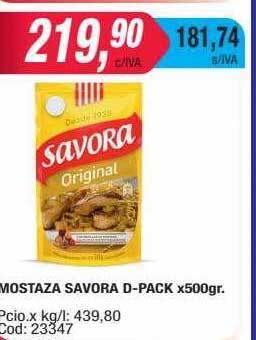 Maxiconsumo Mostaza savora d-pack oferta