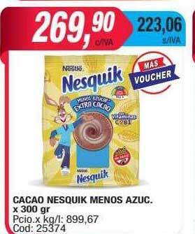 Maxiconsumo Cacao nesquik menos azuc. oferta