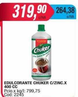 Maxiconsumo Edulcorante chuker c zinc oferta