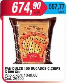 Maxiconsumo Pan dulce 100 ducados c. chips oferta
