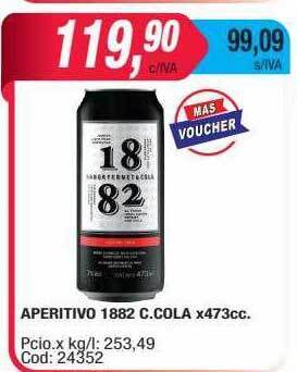 Maxiconsumo Aperitivo 1882 c. cola oferta