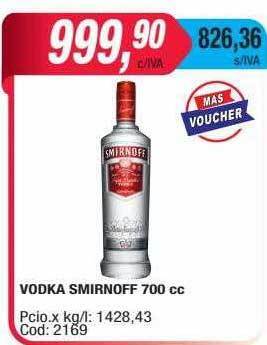 Maxiconsumo Vodka smirnoff oferta