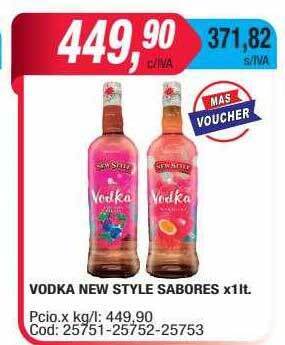 Maxiconsumo Vodka new style sabores oferta