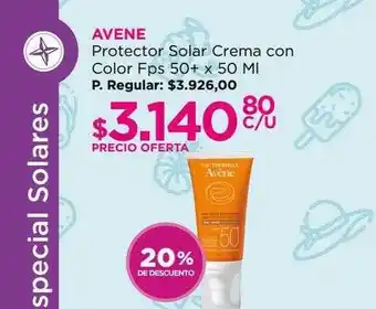 Aven protector solar crema con color fps 50+