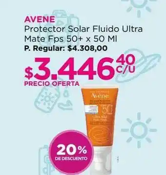 Avena protector solar fluido ultra mate fps50+ 20% de descuento