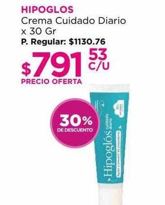 Hipoglos crema cuidado diario 30% de descuento