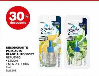 Atomo Conviene Desodorante para auto glade autosport 30% descuento oferta