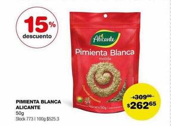 Atomo Conviene Pimienta blanca alicante 15% descuento oferta