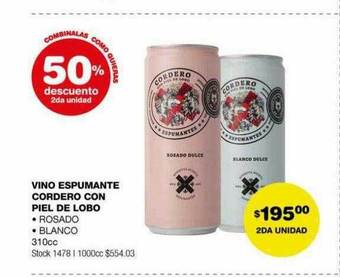 Atomo Conviene Vino espumante cordero con piel del lobo 50% descuento 2da unidad oferta
