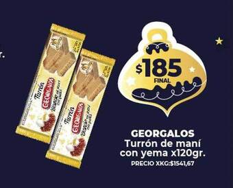Supermayorista Vital Georgalos turrón de maní con yema oferta