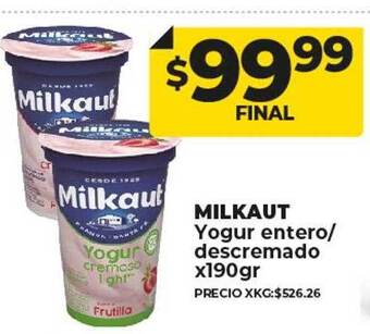 Supermayorista Vital Milkaut yogur entero descremado oferta