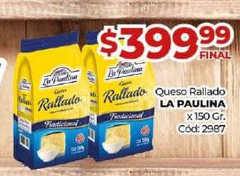 Diarco Queso Rallado La Paulina oferta