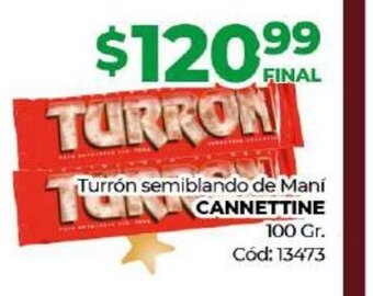Diarco Turrón Semiblando De Maní Cannettine oferta