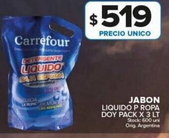 Carrefour Maxi Jabon Liquido P Ropa Doy Pack x 3lt oferta
