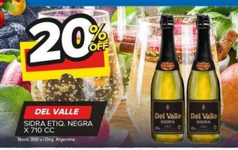 Carrefour Maxi Del Valle Sidra Etiq. Negra x 710cc oferta